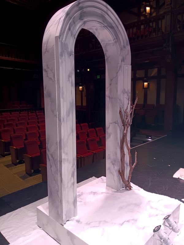 Faux marble arch painted for The Folger Shakespeare Theater, Washington DC.