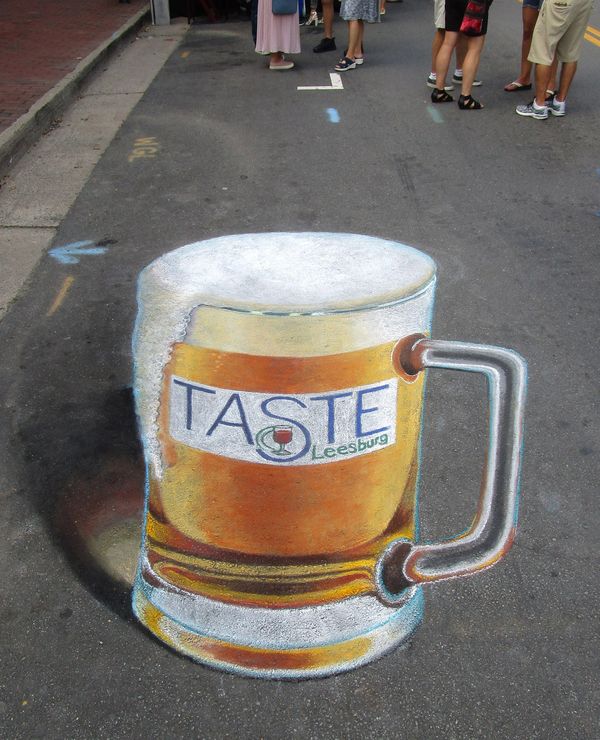 Beer chalk art, 3-D.