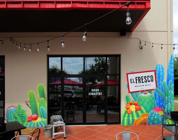 Mural finished in September, 2020, for El Fresco Mexican Grill in Chantilly.