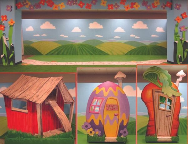 Stage set painting for Grumpy Bunny at A Place to Be.