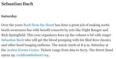 News about 2023 Fargo headliner Sebastian Bach