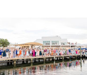 Large crowds gather to wish the bride and groom the best life