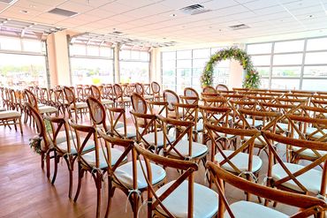 How to plan a destination wedding? Let The Port help you. Look at these rental chairs! So cute!