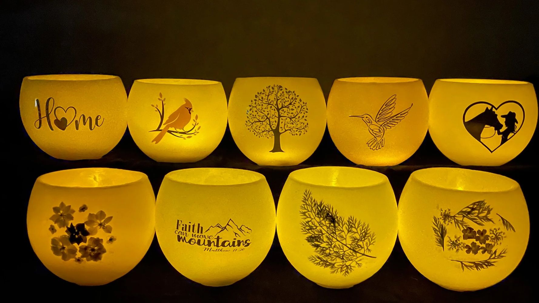 A sample of some of our beautiful luminary options.