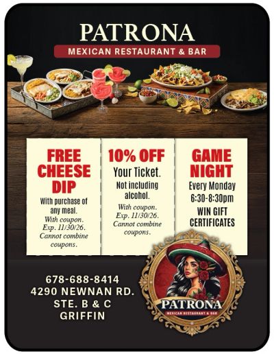 Patrona Mexican Restaurant & Bar Griffin exclusive coupons