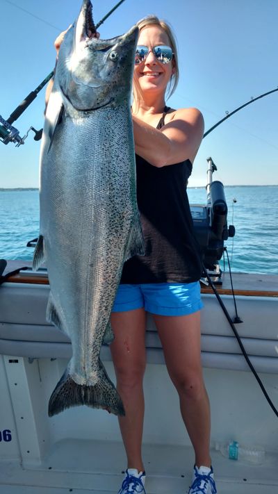 Chinook Salmon from Lake Ontario on a Salmon charter