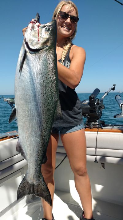 Chinook Salmon from Lake Ontario on a salmon fishing charter