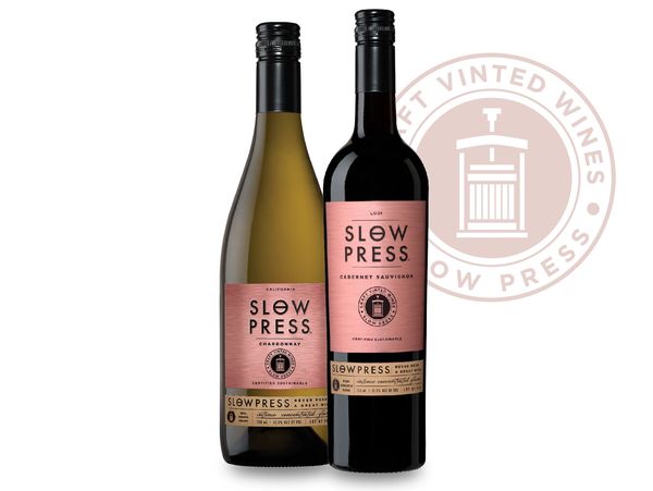 Slow Press bottle shots and logos