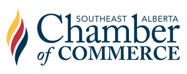 Logo of Southeast Alberta Chamber of Commerce with a flame design.