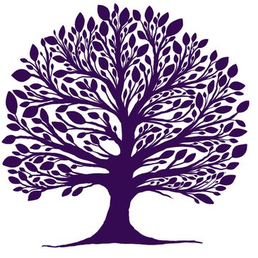 Purple tree of life logo.