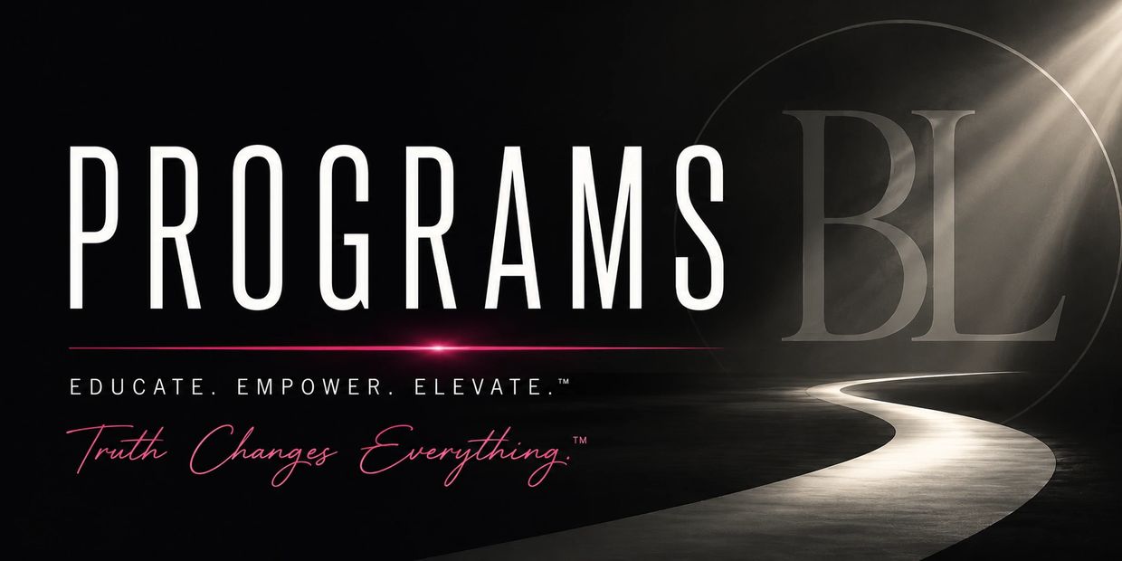 Dark-themed image with PROGRAMS text and a lighted path highlighting empowerment.