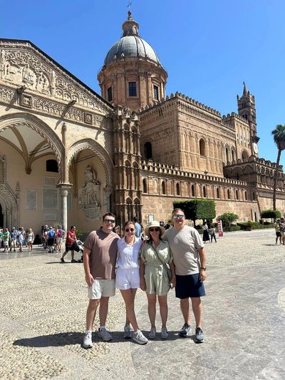 Author in Palermo with family