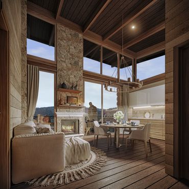 AREA SOCIAL DE LA CABAÑA DE MONTAÑA