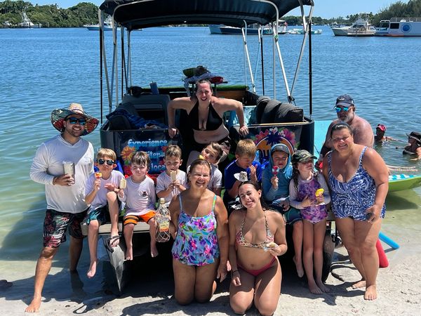 family boat day at beach, Florida beaches, ohana cruises, family vacation, excursions,
