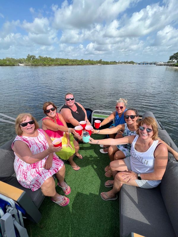 girls trip, reunion, boat day, cheers, red solo cup