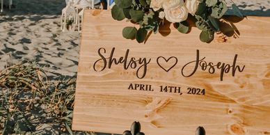 Cocoa Beach wedding welcome sign - Central Florida Wedding Group