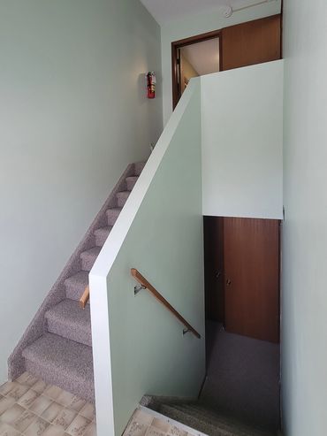 Interior painting completed in a stair way