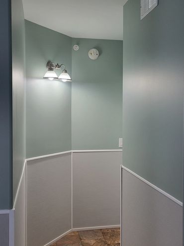 Interior painting completed in hallway