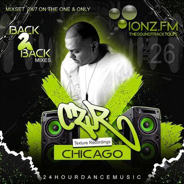 Promotional flyer for a 24/7 mixset by DJ CZR from Chicago on IONZ.FM.