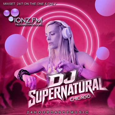 DJ Supernatural performing live with headphones.