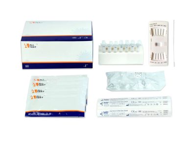 AllTest 12-in-1 professional multipathogen respiratory test kit with product box and test components