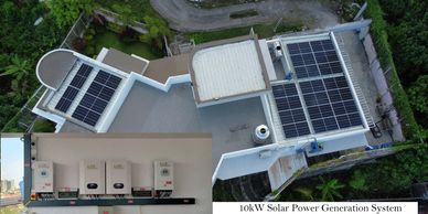 A rooftop solar panel system generating 10kW power in Guadalupe, Cebu City.