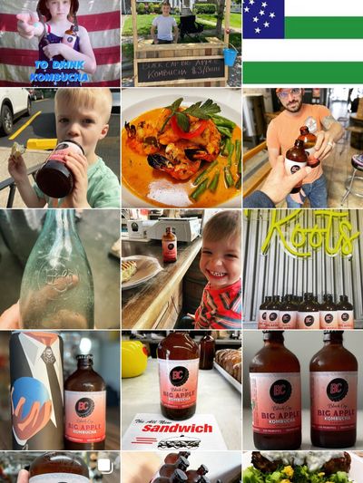 Social media about Black Cap Kombucha.
