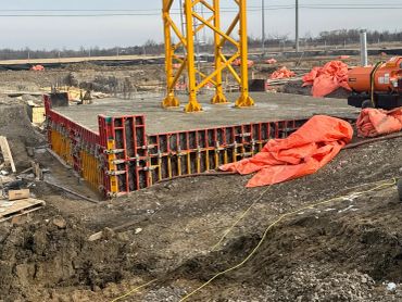 Tower crane base forming.