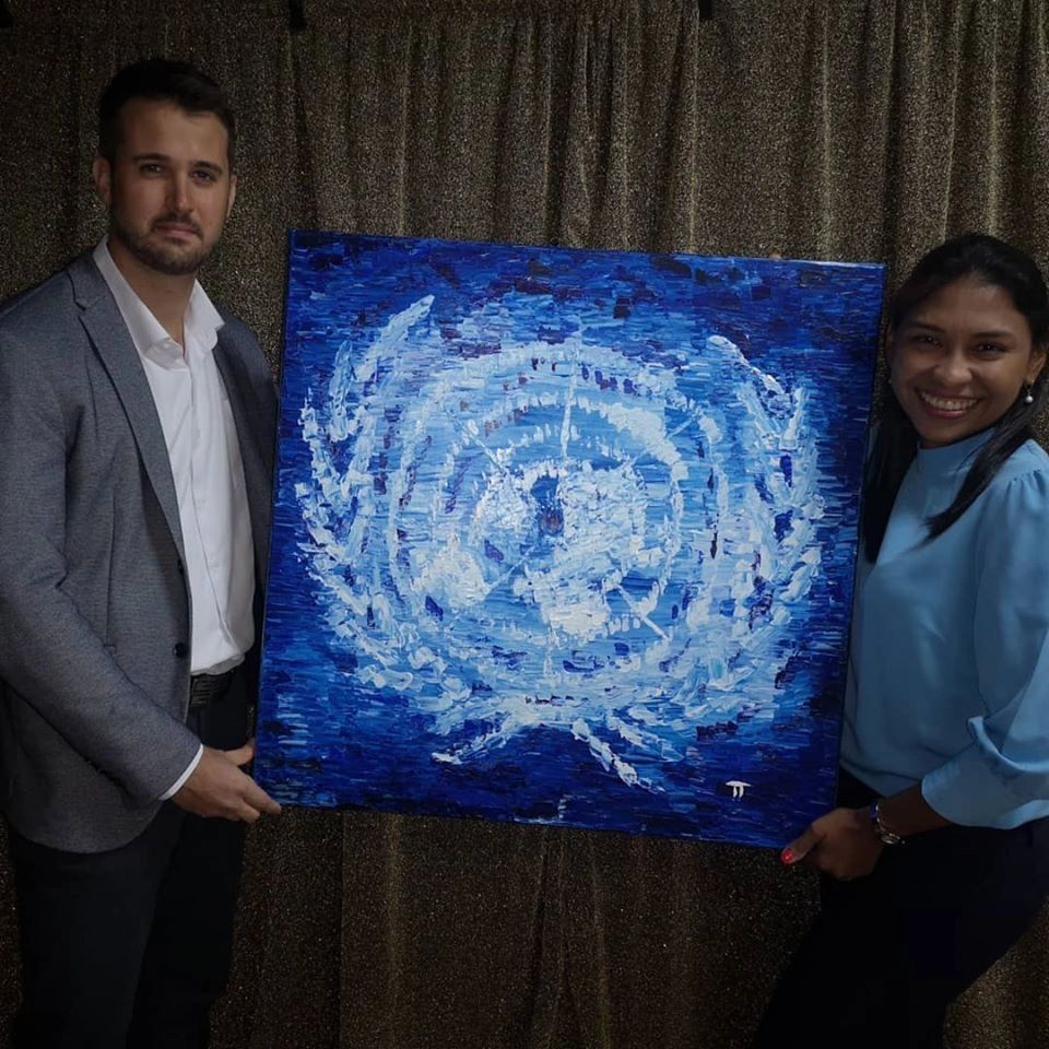 Travis Taliaferro gives ART to UN