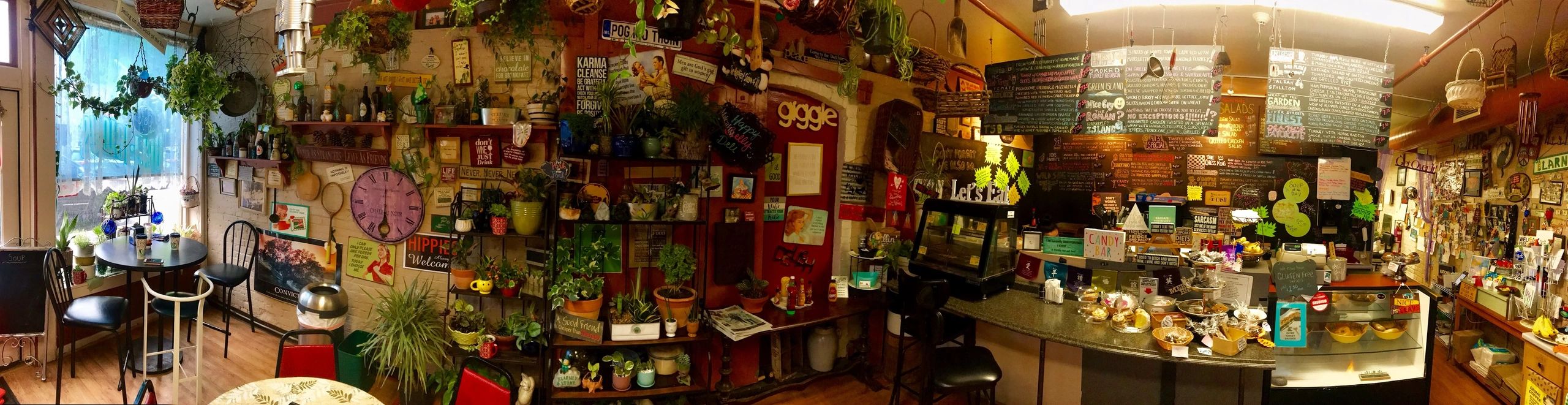 Panoramic of inside of the deli