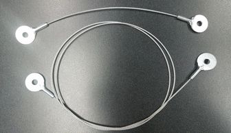 Securement cables with 7x7 cable and zinc plated eyelets for securing large items on pallets