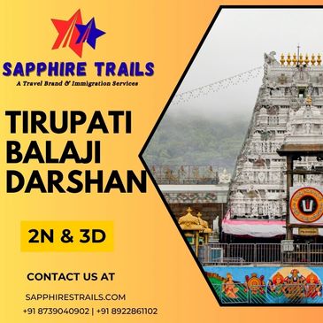 Tirupati Balaji temple Darshan package by Sapphire Trails, 2 nights and 3 days.