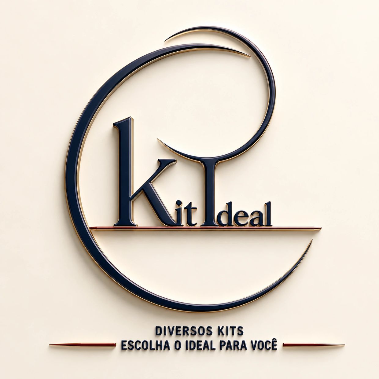 Logomarca "Kit Ideal" com slogan em português.