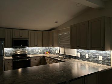 Under cabinet lighting done with high-end commercial led's.