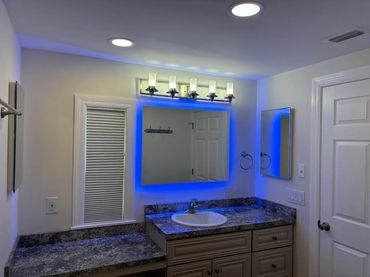 Custom back-lit mirror using high-end commercial led's.