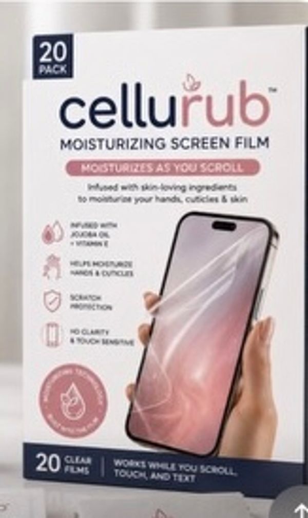CelluRub moisturizing screen film pack for hands and cuticles.