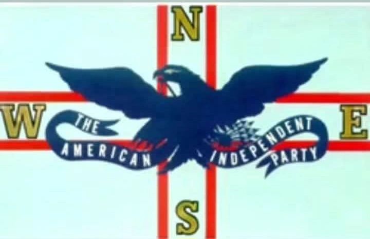 American Independent Party logo with eagle and compass.