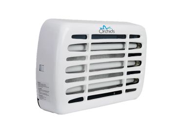 White electric pest control device with vented front.