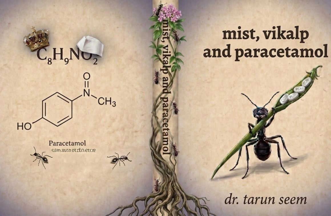 Book cover of "mist, vikalp and paracetamol" by Dr. Tarun Seem.
