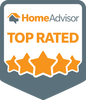 HomeAdvisor Top Rated contractor badge recognizing Full Circle Building Group's trusted performance