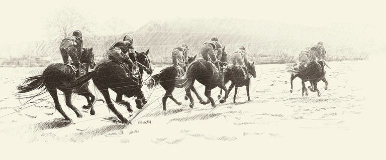 Study drawing. Point to Point - Brampton Bryan. Copyright © 2021 Bates Fine Art-Design Limited