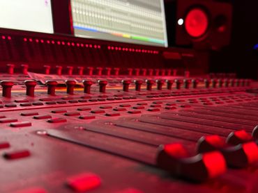 The Red Room's Avid C|24 Control Surface runs on a Mac M3 Pro Tools Studio system.