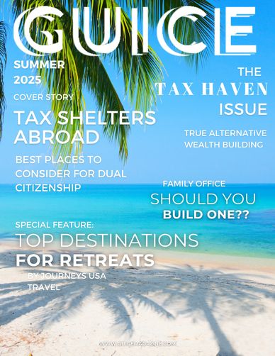 Magazine cover about tax shelters and retreats.
