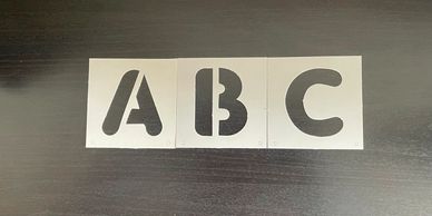 The letters "ABC" on a solid background.