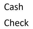 Black text saying 'Cash Check' on a white background.