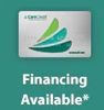 Advertisement for financing options on a green background.