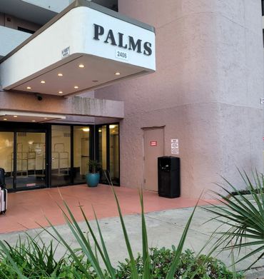 The entrance to the Palms Resort in Myrtle Beach
