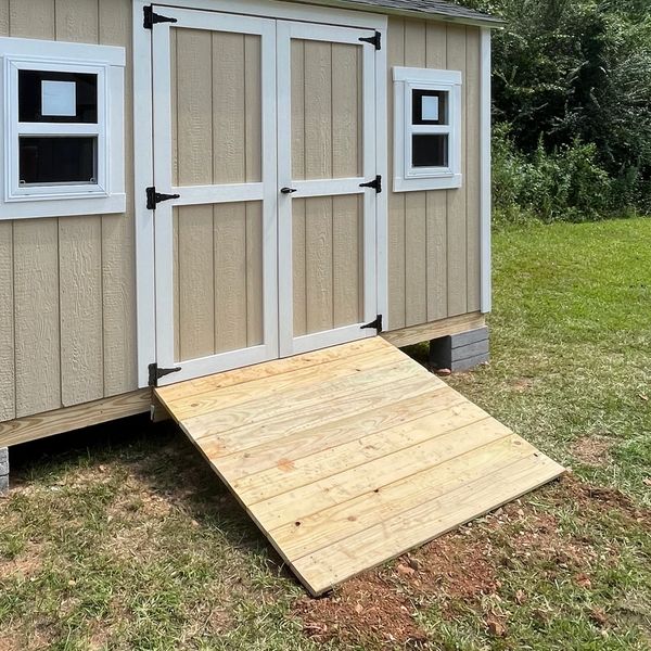 high quality shed with ramp
