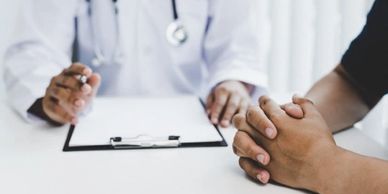 Doctor is currently diagnosing the disease and giving advice to psychiatric patients.