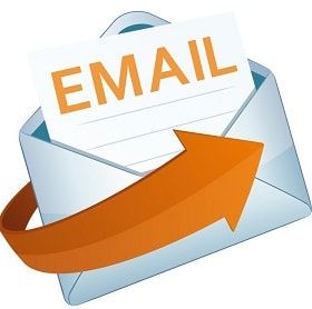 Text reads Email inside envelope and is a logo for sending emails.